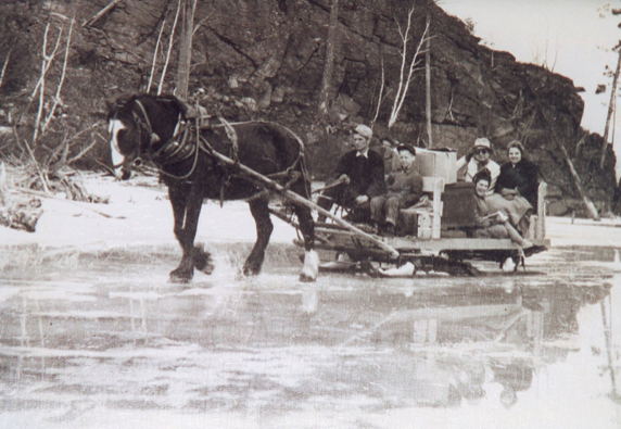 LillianKates arriving to camp by horse in the 1940s